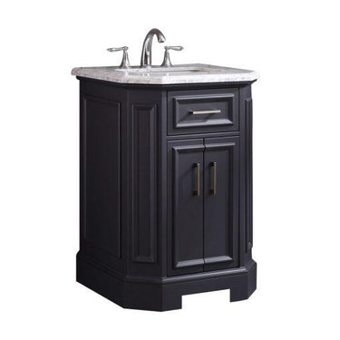 Eviva Glory 24″ Bathroom Vanity with Carrara Marble Counter-top and Porcelain Sink Vanity Eviva Dark Grey